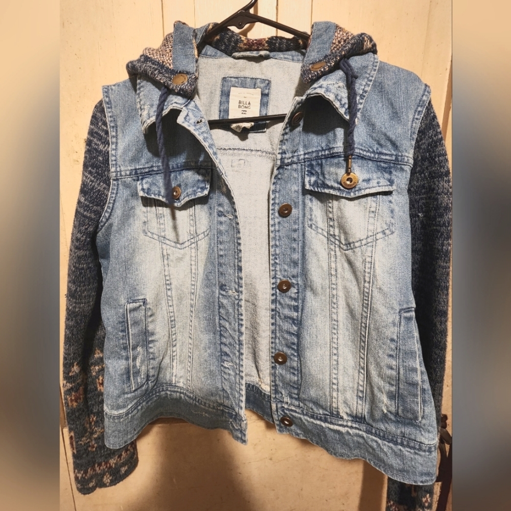 Custom Billabong Denim Jacket. Woman's size Medium.